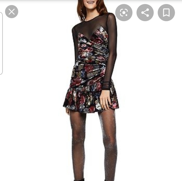 BCBGeneration Dresses & Skirts - BcBGgeneration crushed velvet floral mini dress